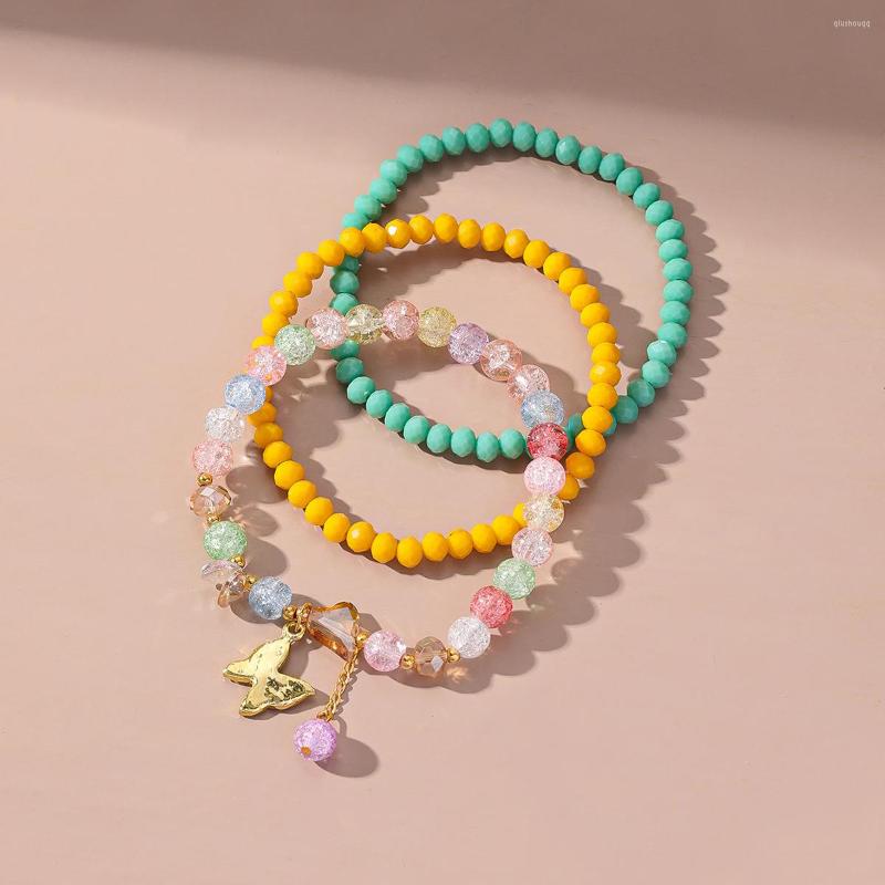 

Anklets Hand Woven Crystal Beaded Anklet Vacation Beach Style Butterfly Pendant Sets