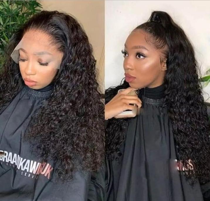 

Cranberry Water Wave Lace Front Wig Lace Front Human Hair Wigs with Transparent Lace for Black Women T Part Water Wave Wig3399406, Natural color