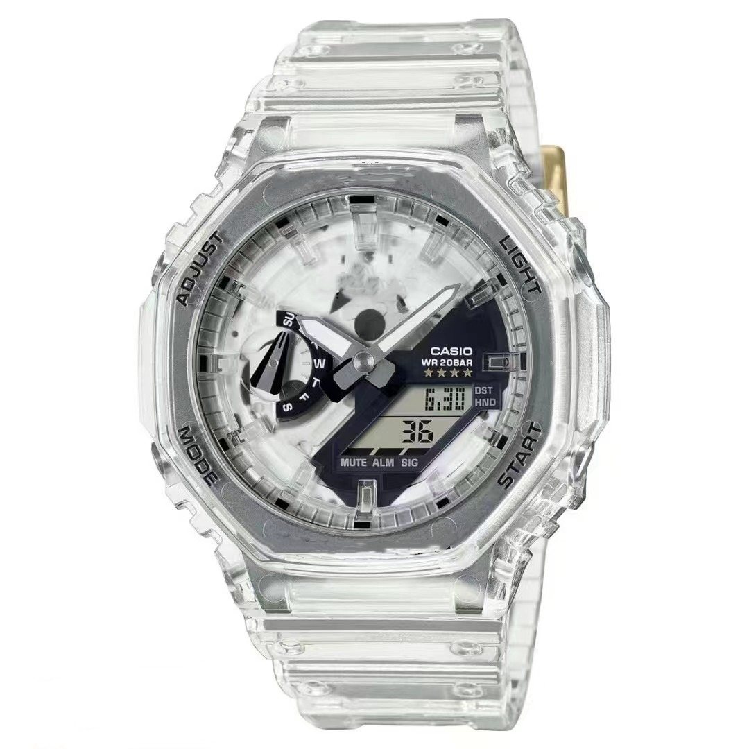 

Sports Digital Quartz Men's Watch Original Shock Watch Full Feature World Time Anniversary Edition LED Dual Display World Time 2100 Oak Series