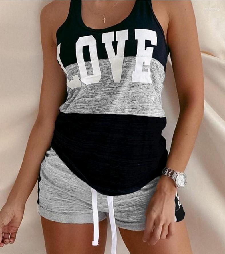 

Women's Tracksuits Suit Women Print Sets Tow Pieces Pajama Sleeveless Suits Crop Top Shorts Stretchy Loose Tops Plus Size Elastic Waist Lace, Leopard print