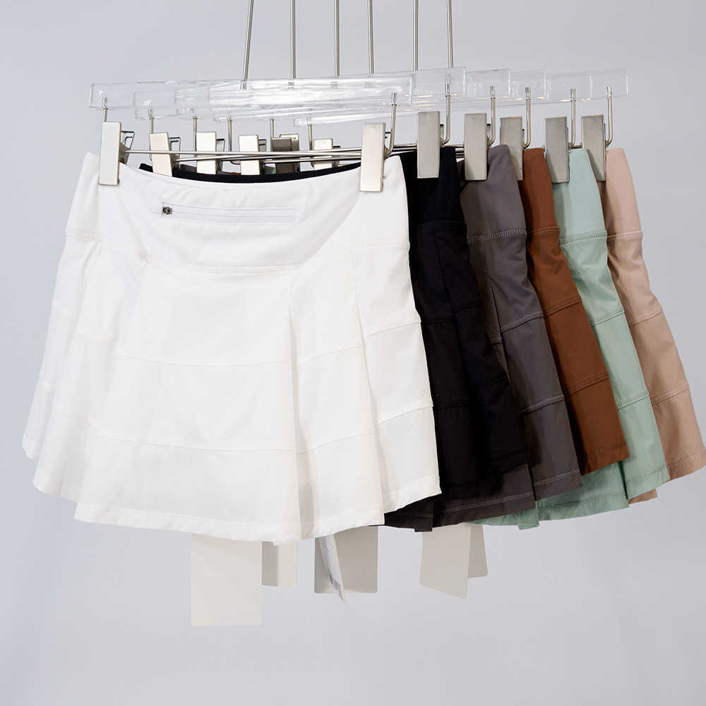 

designer LULUs yoga short pant Pace Rival Women's Summer Quick Dried Tennis Anti Runout Pocket Pleated Skirt Sports Golf Dance Fitness Shorts Skirt leggings, Brownie