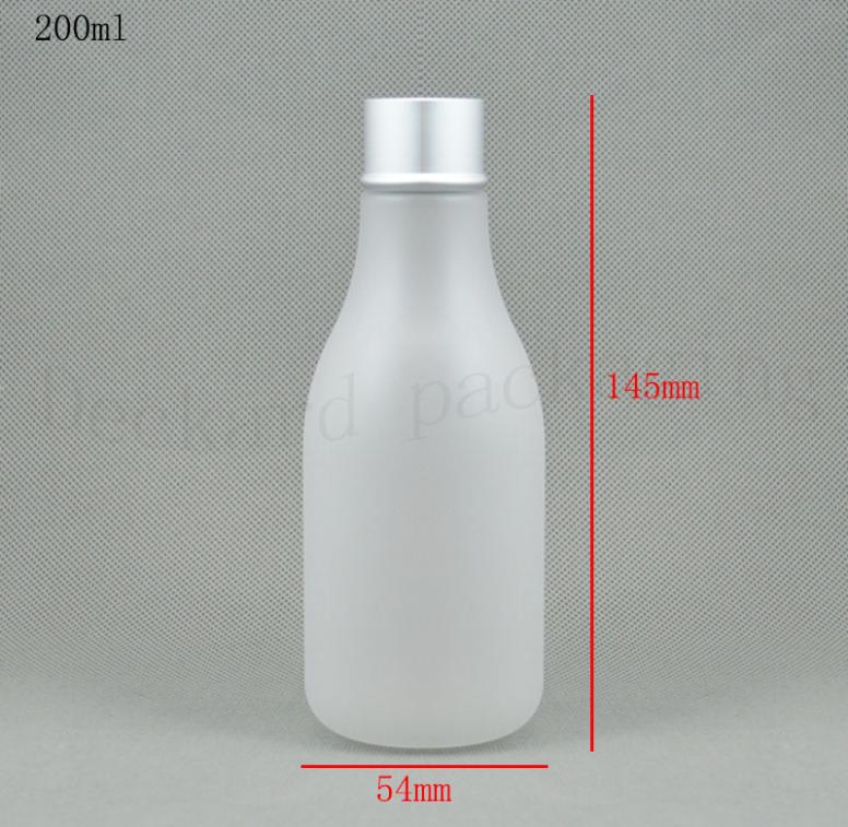 

50pcslot 200 ml pure dew honey bottles frosting PET plastic dumb silver aluminum cover toner packing bottle9768677