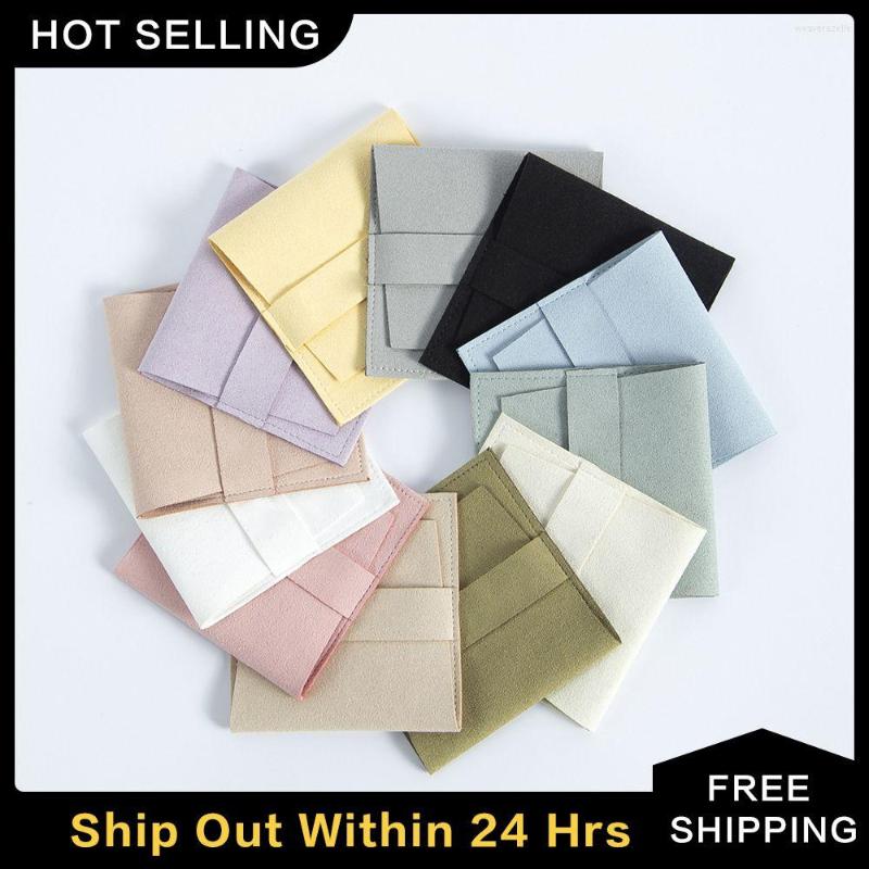 

Jewelry Pouches Jewellery Pouch Wedding Gift Bag Folding Microfiber Velvet Packaging Packing Soft