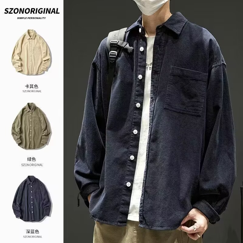 

Men s Dress Shirts High quality men s long sleeved spring and autumn Japanese retro trend versatile work coat casual shirt 230629