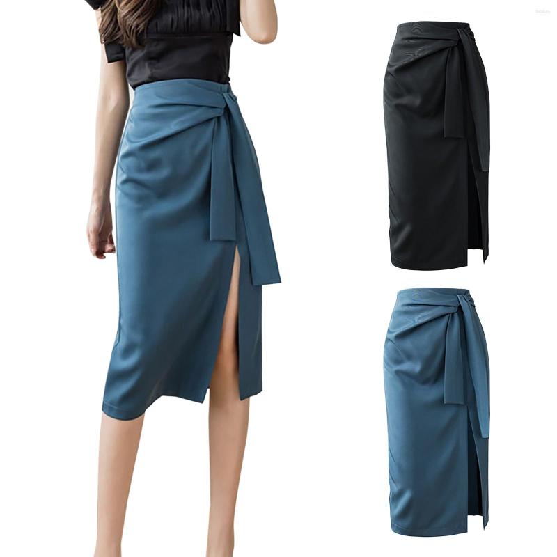 

Skirts Women' High Waist Slimming Anti Light Denim Bag Hip A Line Skirt, Black