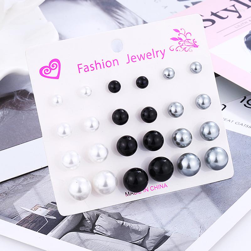 

Stud Earrings HOCOLE 12 Pairs/Set Pearl For Women Colorful Bijoux Brincos Pendientes Mujer Fashion Wedding Jewelry 2023