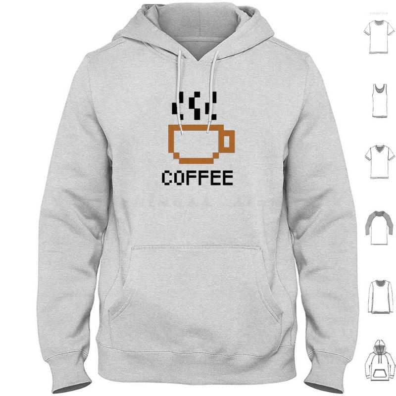 

Men' Hoodies Pixel Coffee Long Sleeve Pixels Gamer Retro, M-3-4baseball-black
