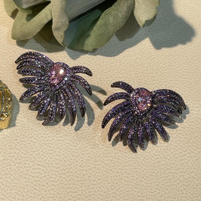 

Stud Earrings Fashion For Women Wedding Cubic Zirconia Dubai Bridal Costume Jewelry Gift Summer Party E-1009