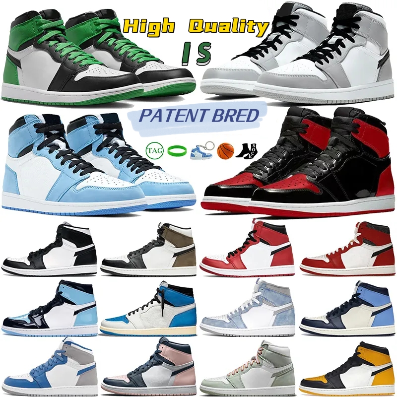 

Retro High Jumpman 1s Basketball Shoes for Men Women Sports Sneakers Black White University Blue Space Jam Lucky Green Mocha Chicago Shoe Mens Trainers Women Sneaker, 26