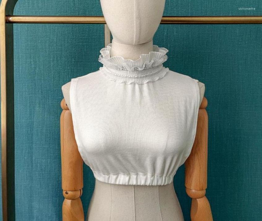 

Bow Ties Female Half Shirt Detachable Collars For Women Stand Solid Color White Fake Collar Blouse Sweater False3710619