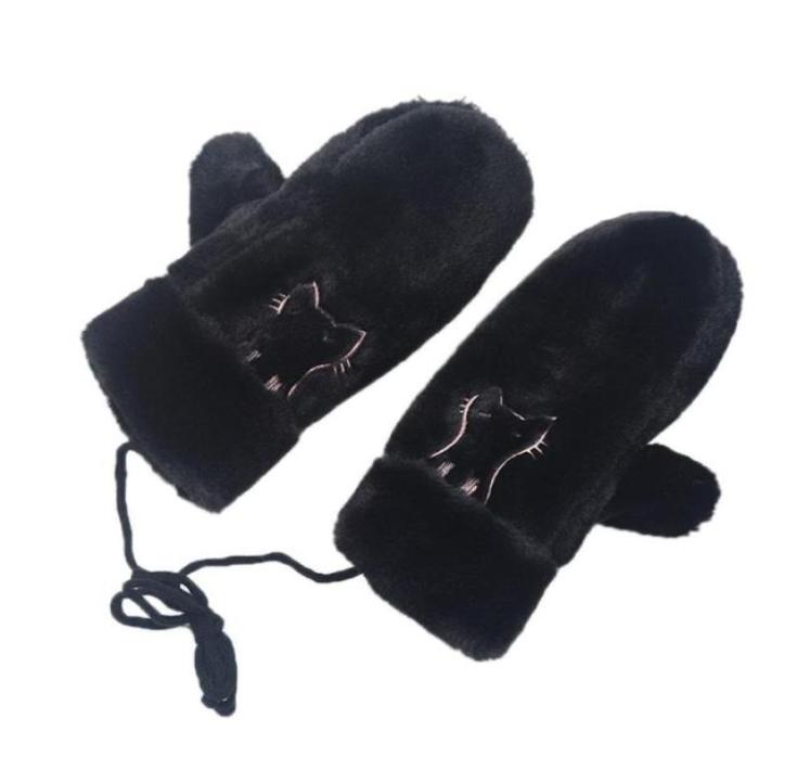 

Fingerless Gloves Mrwonder Women Solid Color Winter Warm Hanging Neck Cartoon Lovely Candy Mitten9854773