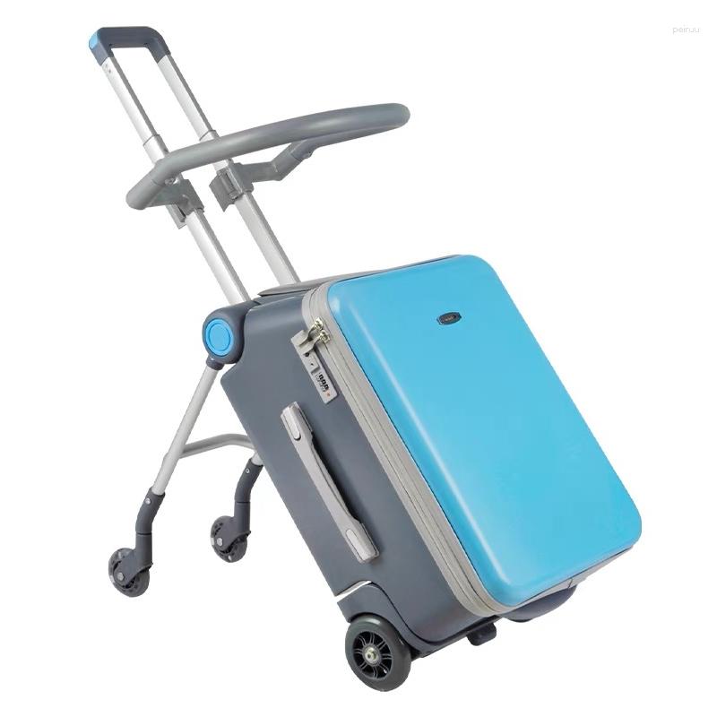 

Suitcases Baby Can Sit And Ride Lazy Luggage Boy Travel Trolley Suitcase Girl Rolling Stroller Artifact Children Boarding Box