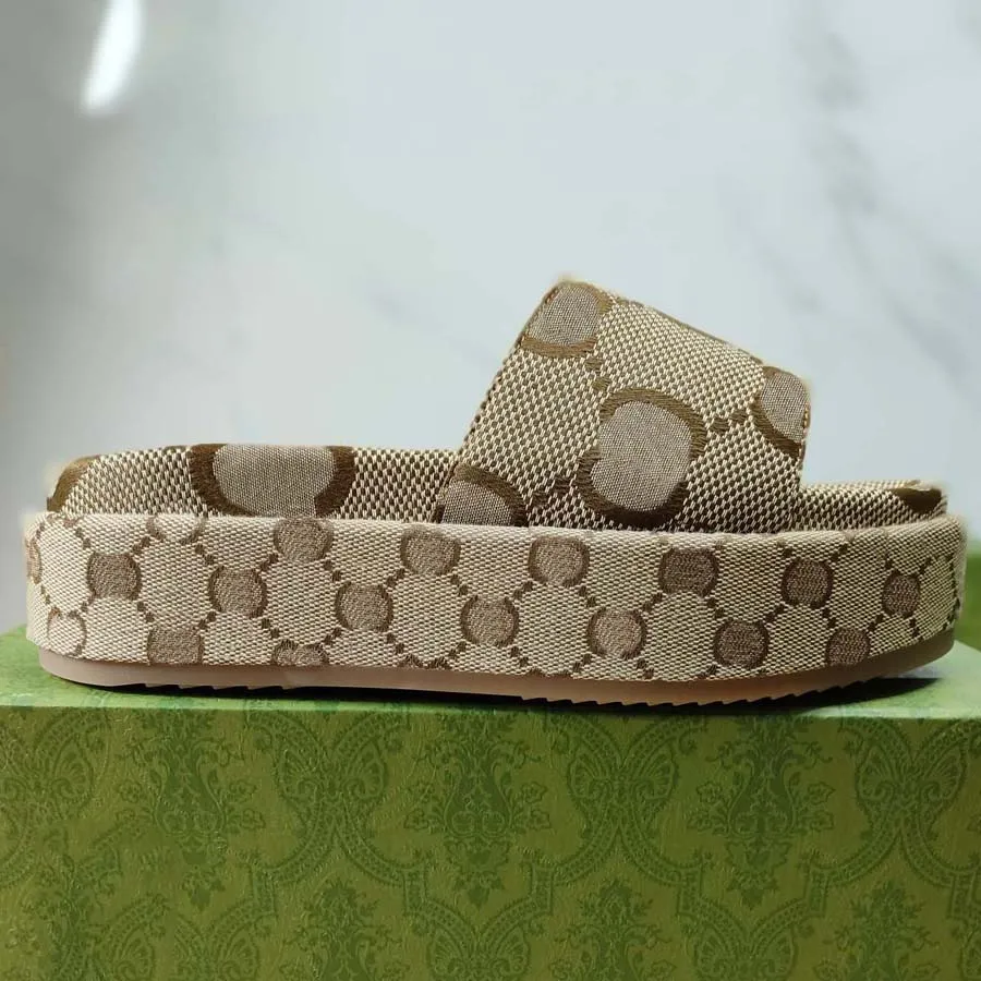 

Women Designer Slippers wedge Sandals Pattern Embroidery G Letters Beach Casual Slides Flip Flops Ladies Platform Thick Bottom Increase pAx, #11