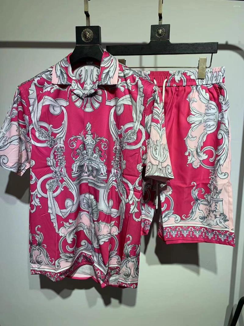 

Men' Tracksuits Rt0267 Fashion Sets 2023 Runway Luxury European Design Party Style Clothing, Pink