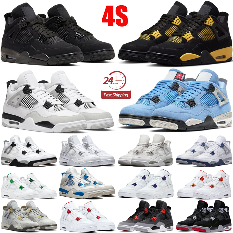 

4 basketball shoes for men women Black Cat jumpman 4s Pine Green Military Sail Red Thunder White Oreo Cool Grey Blue University Seafoam mens sports sneakers eur 36-47, Sku_18