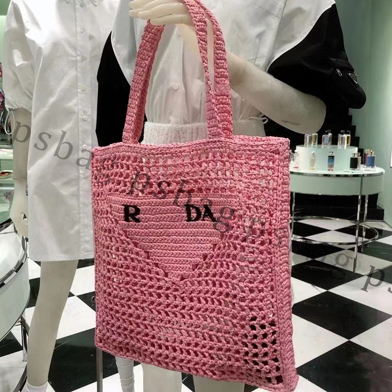 

Pink sugao women tote bag shoulder bags handbags luxury designer knit pocket fashion handbags high quality large capacity hollow out shopping bag purse 0628-40