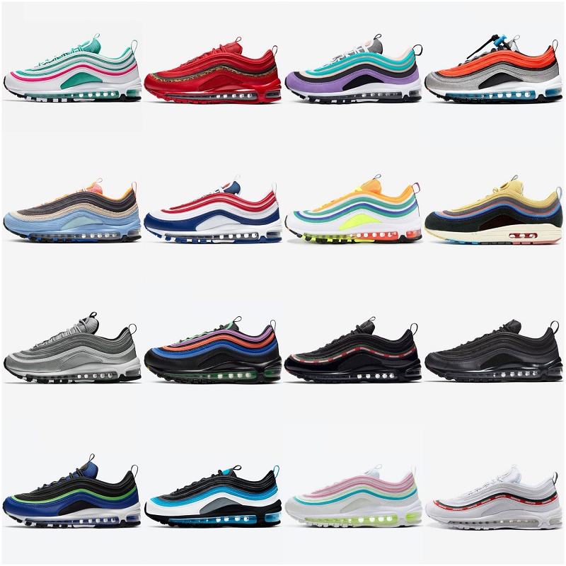 

Original Max 97 Casual Shoes Designer Men Women 97s Running Shoes Triple Black white Summit Gold Persian Violet Leopard Bred Reflective Blue Laser Trainers Sneakers, Shoes lace