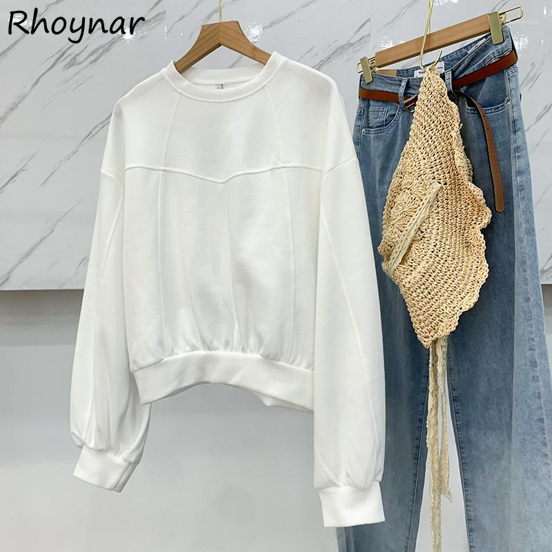 

Women's Hoodies Sweatshirts Women Autumn White Ladies Simple Fashion Leisure Daily All-match Students Loose Streetwear Mujer Soft Chic