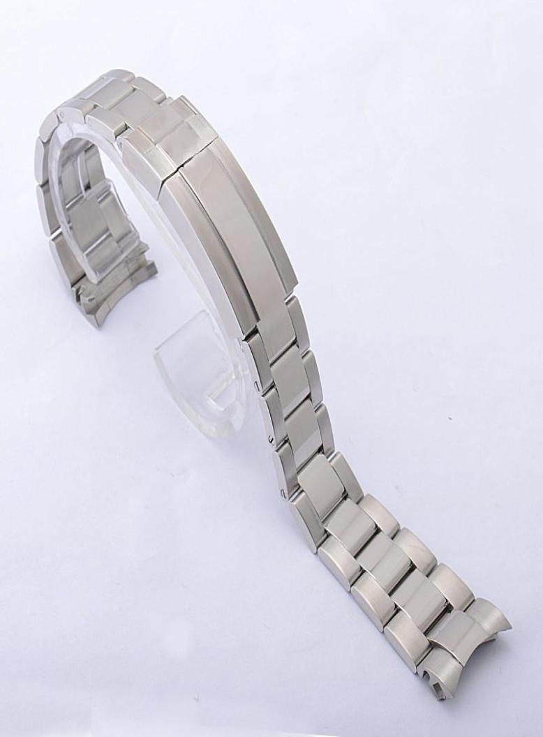 

Watch Bands High Quality 20mm 21mm Silver Gold Black Stainless Steel Watchband For RX Bracelet Curved End Oyster Lock Clasp7670924