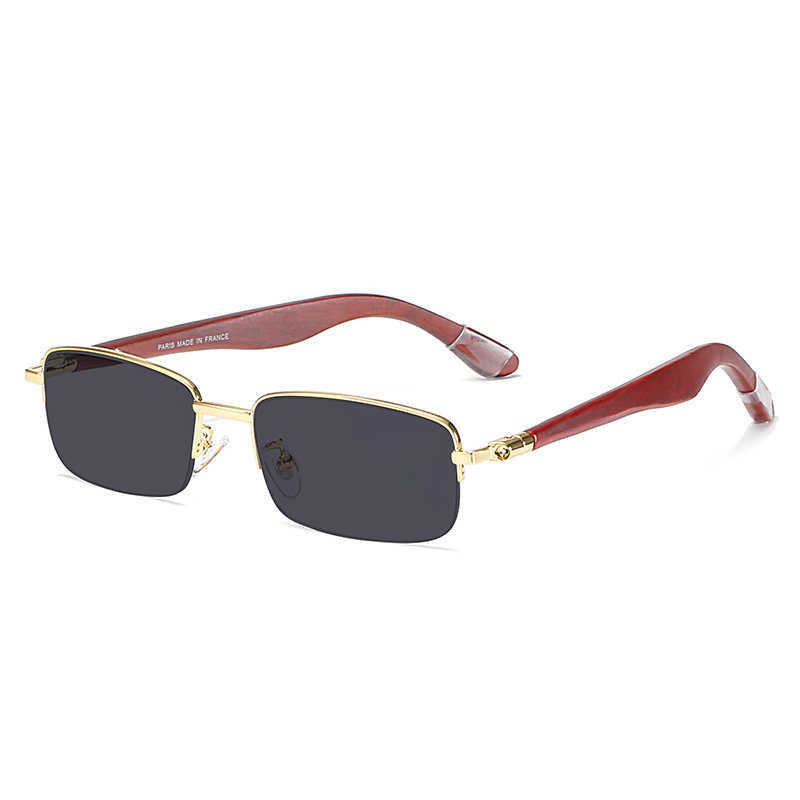 

Wholesale of sunglasses New Half Wood Leg Sunglasses Men Small Box Dark for Women Optical Glasses Frame