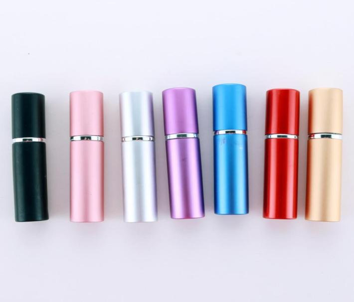

5mlglass liner spray bottle anodized aluminum shell cosmetic perfume subbottles empty flathead matte4055274