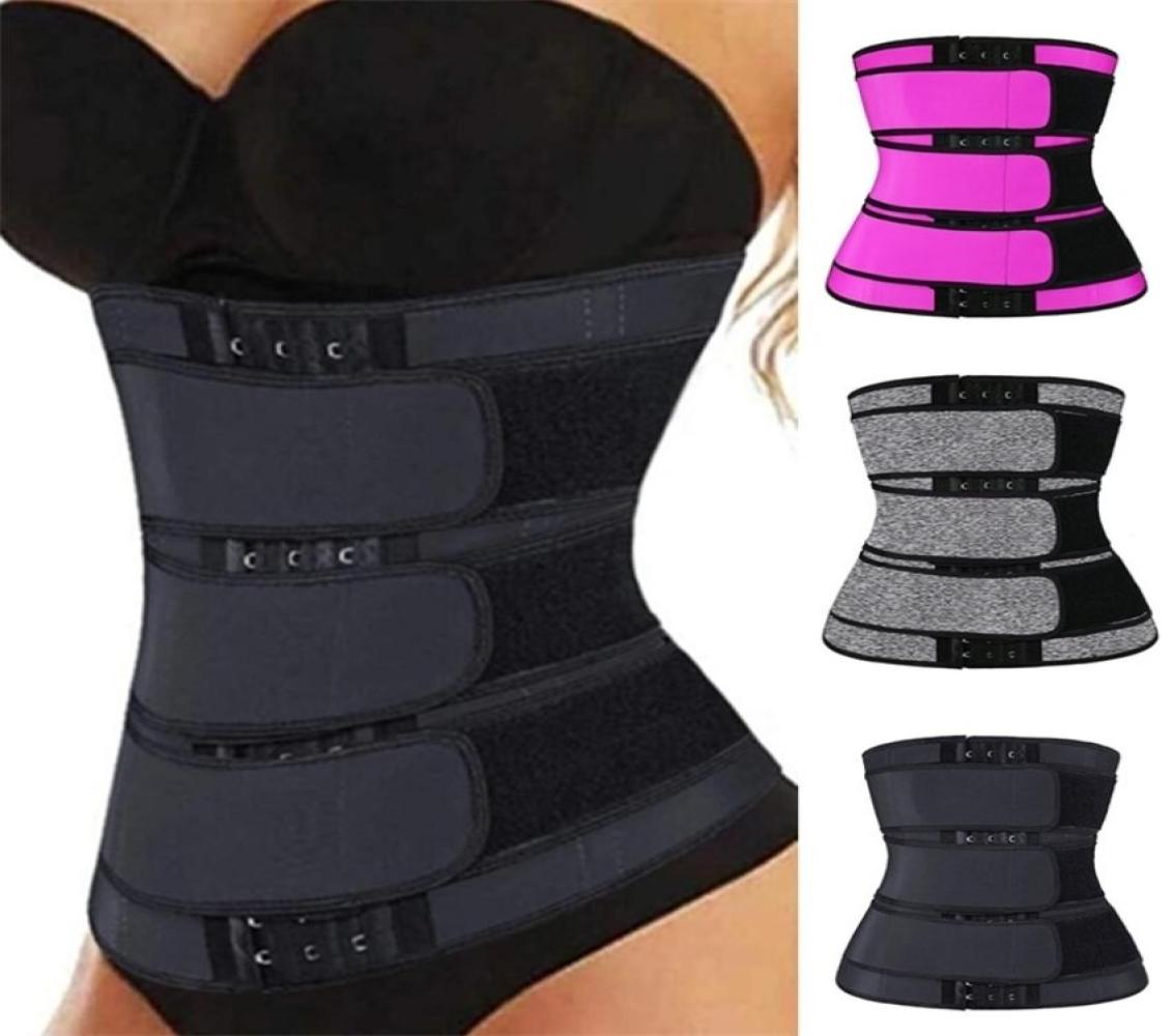

3 Belt Waist Trainer Corset Neoprene Sweat BodyShaper Women Slimming Sheath Reducing Curve Shaper Workout Trimmer 2201257592517, Brown