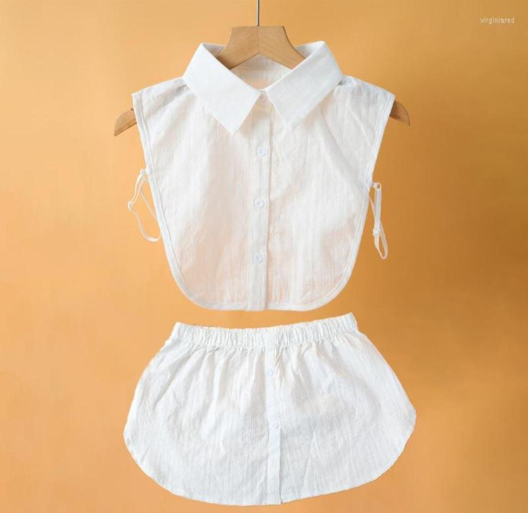 

Bow Ties Women White Fake Collar Set Shirt Skirt Women39s Detachable Underskirt False Extender DecorBow4110402