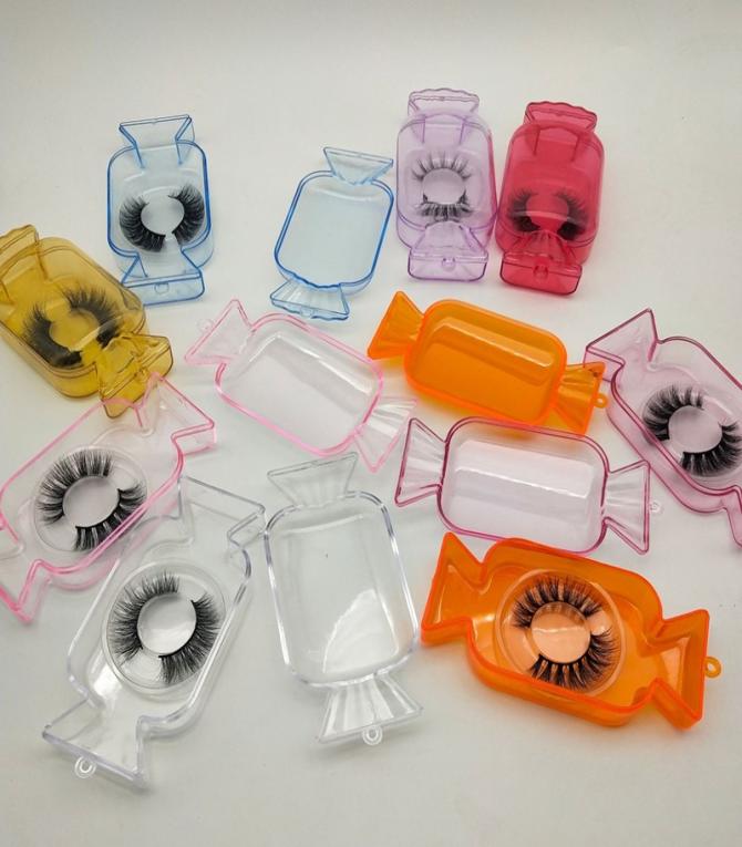 

New Candy Boxes Cute Mink Lashes Boxes with Tray Candy False Eyelashes Packaging Box Empty Lashes Case Packing Box For Mink Eyelas5034631