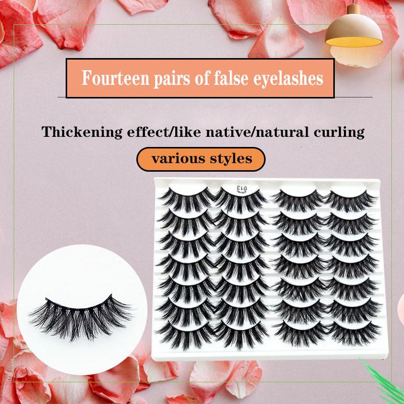 

False Eyelashes Fourteen Pairs Of Mixed Makeup Hand-woven Natural Thick