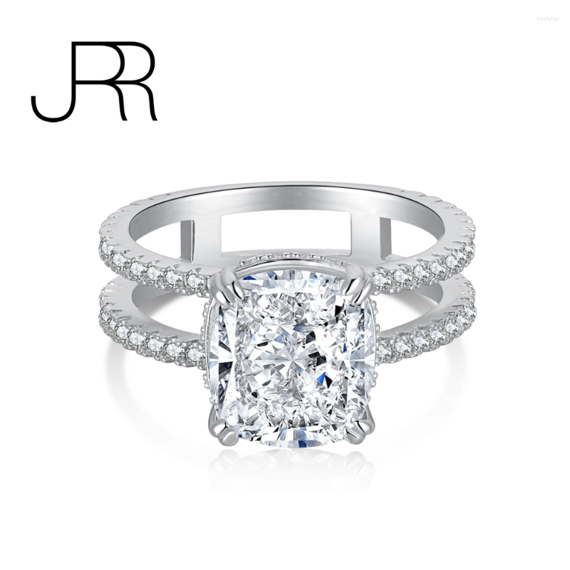 

Cluster Rings JRR 925 Sterling Silver Crushed Cut High Carbon Diamonds Gemstone Wedding Engagement Ring Fine Jewelry Wholesale