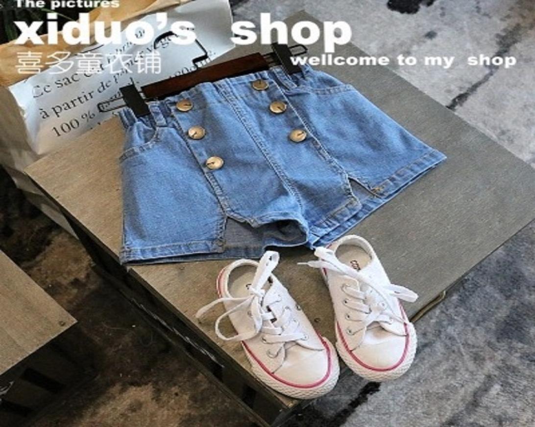 

Korean INS Kids Girls Denim Shorts Unisex Spring Summer Princess Pants5389371, Red