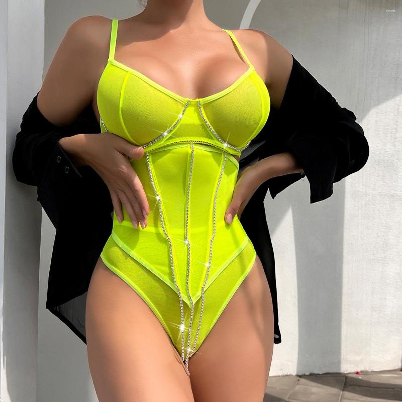 

Bras Sets Rhinestone Sexy Lingerie Lace Patchwork 3 PCS Garter Underwear Sensual Neon Yellow Bra And Panty Set Transparent Luxury Intimate, Black