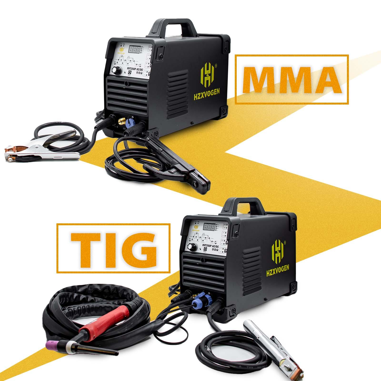 

Welders HZXVOGEN AC/DC Aluminum Tig Welding Machine HVT250P MMA ARC Stick Welder 200Amp Tools IGBT Inverter 2T 4T soldador With Pulse