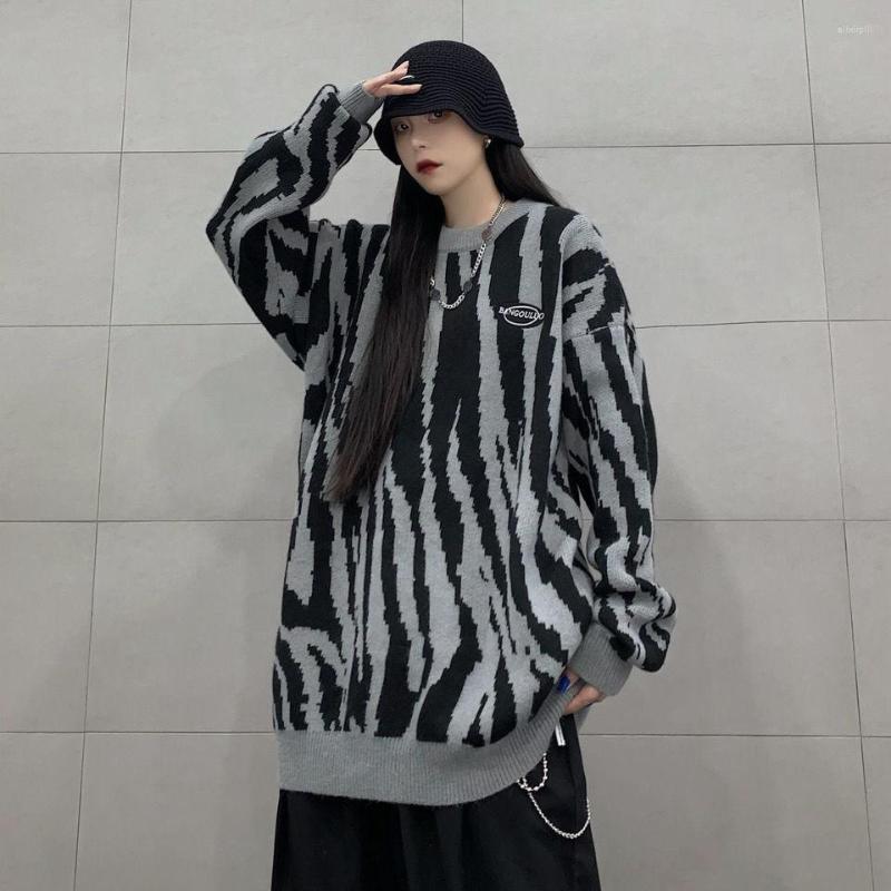 

Women's Sweaters 2023 Woman Print Loose Autumn Winter Sweater Female Pullovers Casual Knitwear Jumpers Ladies Streetwear H1273, Black