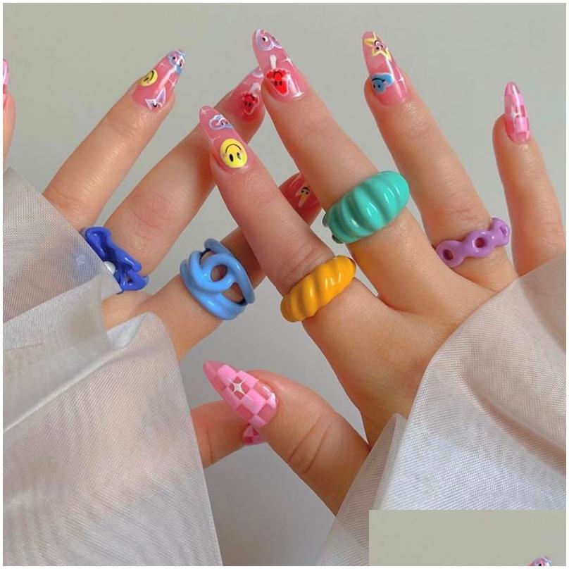

Rings Colorf Acrylic Open Ring Irregar Candy Color For Kids Girls Jewelry Drop Delivery Dhnxk