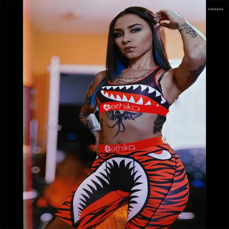 

Women's Tracksuits Ladies Entertainment Club Fashion Fitness Shorts Set Summer Printed Sleeveless Square Neck Vest With Slim-Fit, Orange