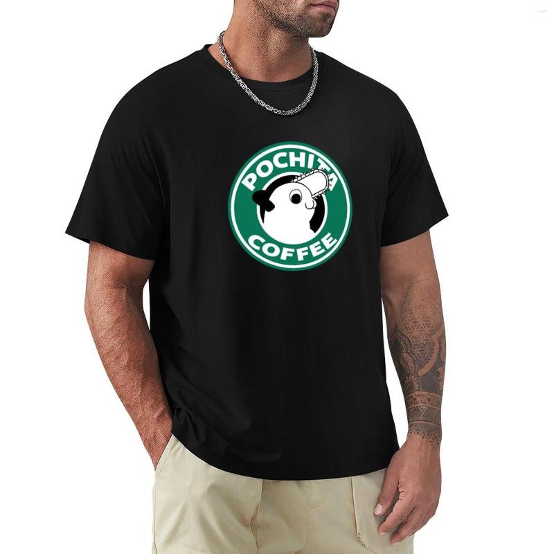 

Men's Tank Tops Pochita Coffee T-Shirt Black T Shirt Vintage Short Men Shirts, Red