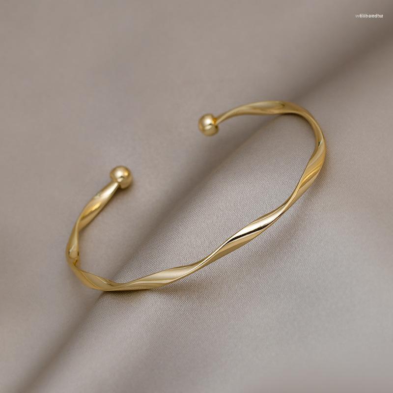 

Bangle RZ138 Twisted Simple Fashion Bracelet Ins Tide Niche Design Girlfriends Cold Wind Women