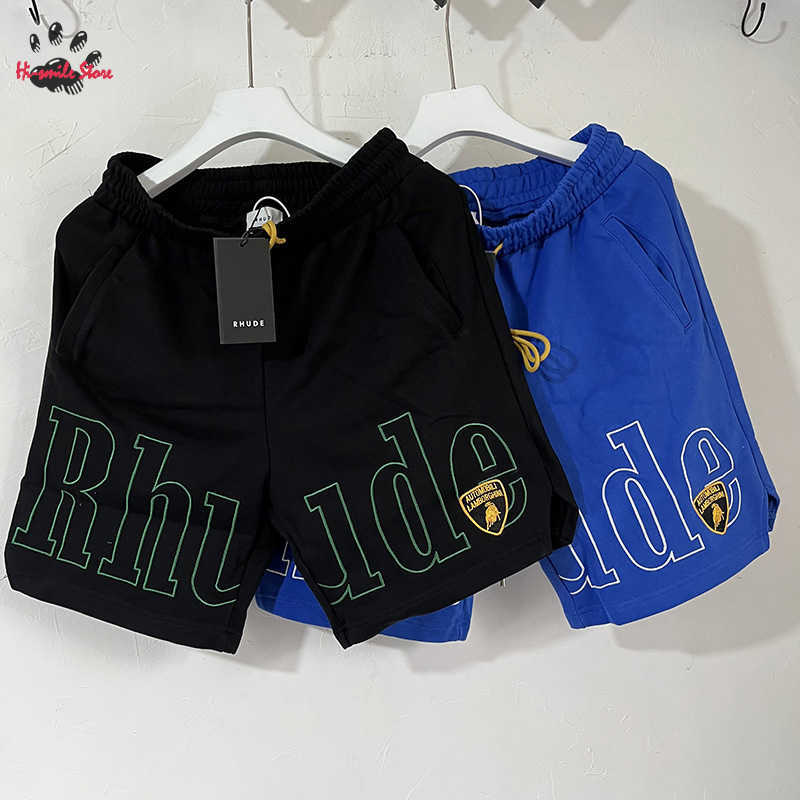

Men's Shorts New RHUDE Type Summer Men Women Fashion Main Street Straight Letter Embroidery Stretch Rope BriefcaseJ688