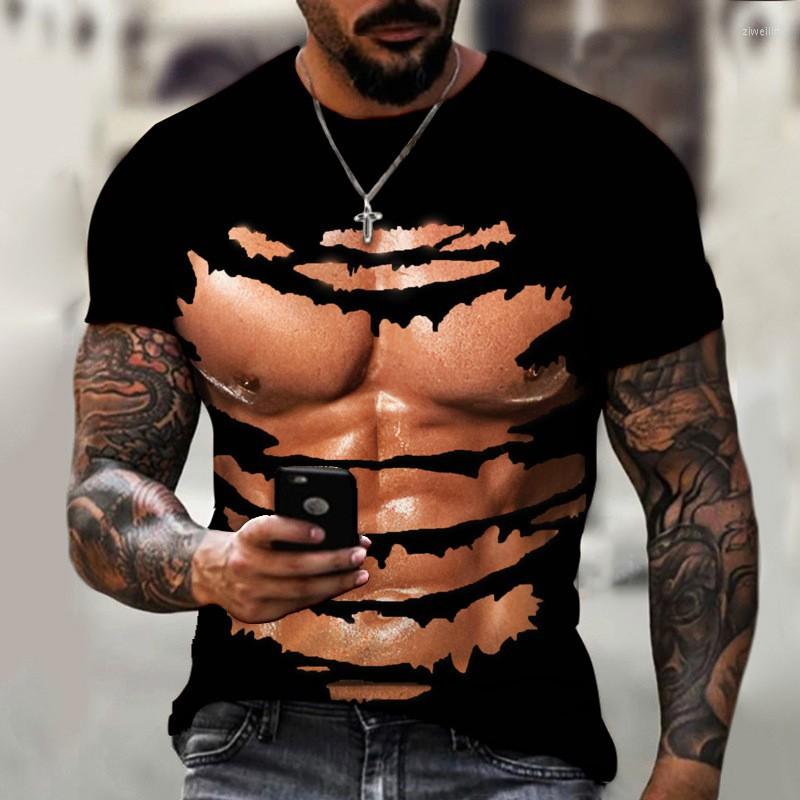 

Men' T Shirts Men Black Muscle Print Short Sleeve Shirt Quick Dry Breathable Workout Fitness Clothing