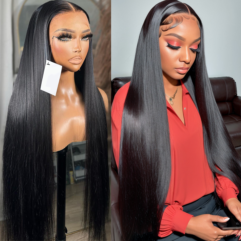 

Lace Front Wig Human Hair 360 HD Lace Frontal Wigs Brazilian Straight 13x4 Lace Front Human Hair Wig Preplucked Wigs for Women, Natural color