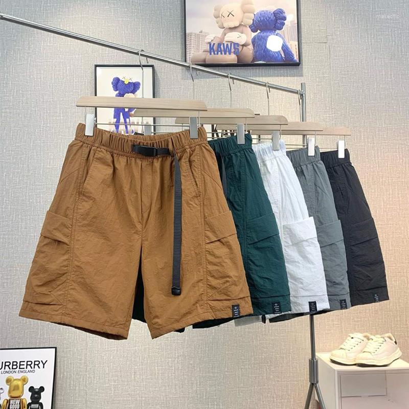 

Men's Shorts Summer Thin Cargo Quick Dry Fabric Casual Straight Baggy Short Pants Drawstring Solid Color Male Clothes, Black