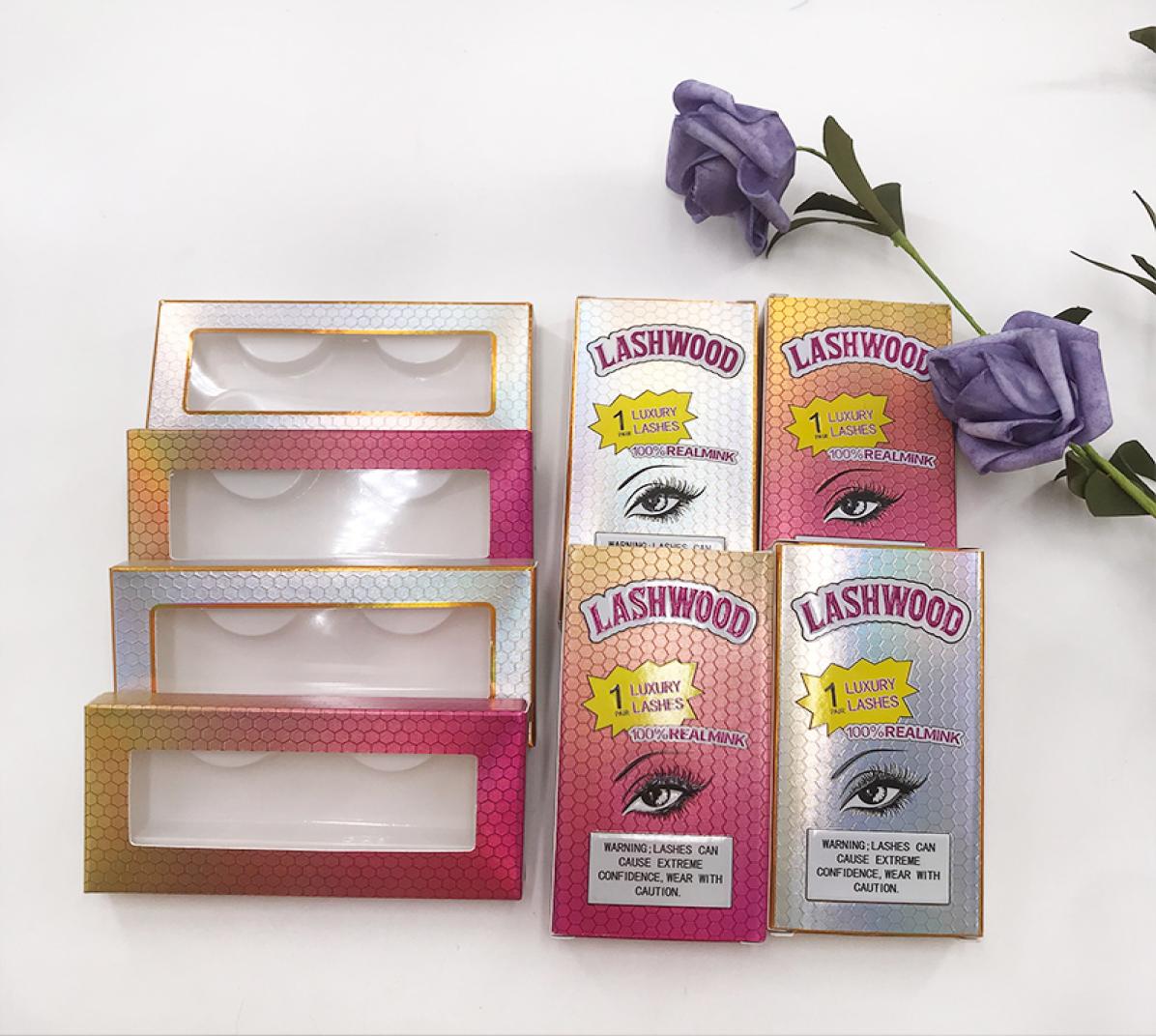 

Empty Eyelashes Packaging Paper Lash Box Custom Private Label Lashwoods Lash Case Come with White Tray1006446