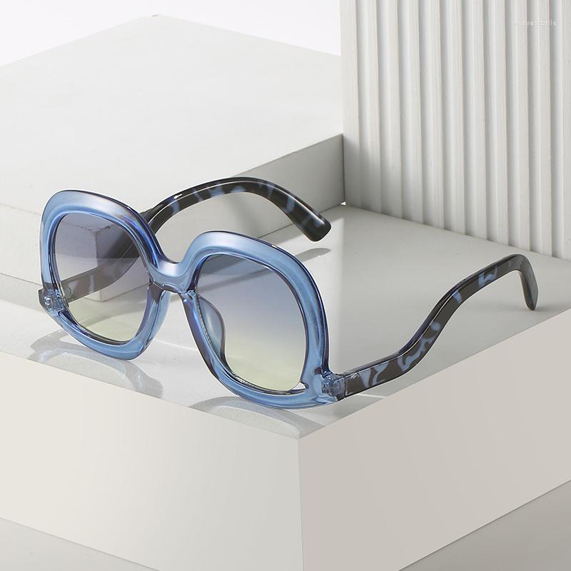 

Sunglasses 2023 Fashion Round Women Men Irregular Shaped Frame Gradients Lens Brand Designer Vintage Trending Eyewear UV400
