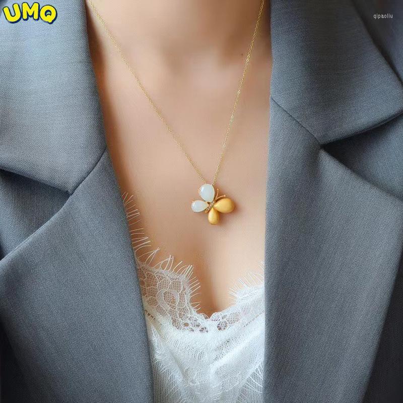 

Chains Of An White Jade Pendant Copy Real Gold 24k 999 Chin Style Famous Ethnic Necklace Girl Pure 18K Jewelry