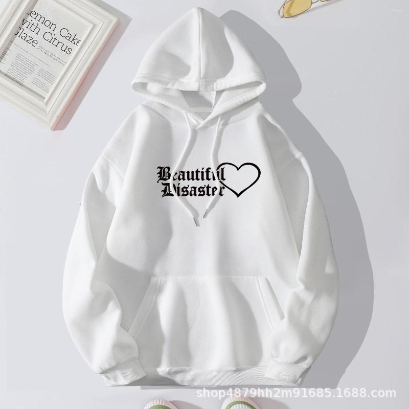 

Women's Hoodies Autumn Winter Woman Fleece Casual Jumper Hooded Fashion Leeter Print Sweatshirt, Black
