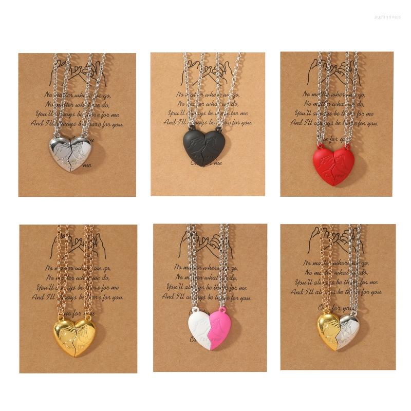 

Chains 2Pcs/set Letter Stitching Heart Pendant Couple Necklace Strong Magnetic