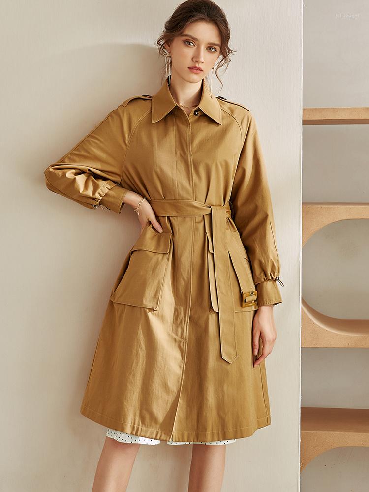 

Women' Trench Coats Intellectual Temperament British Windbreaker Women' Autumn 2023 Slim Fit Lace Up Medium And Long Coat, Alternative