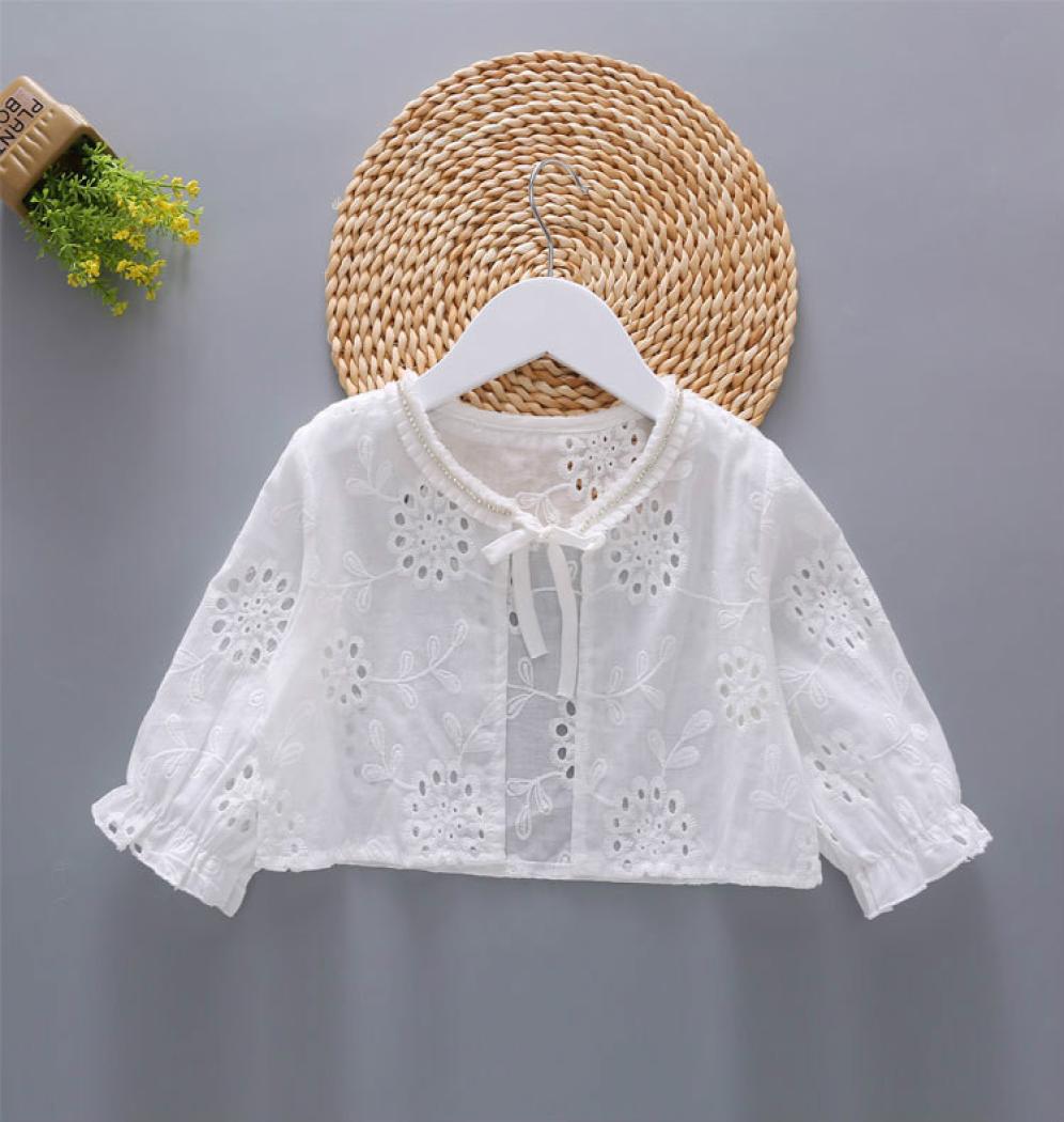 

New Arrival Summer Girls Bolero Kids Long Sleeves Cotton Sunprotective Clothing Fashion Girls Shrug Short Jacket5061693, Ivory