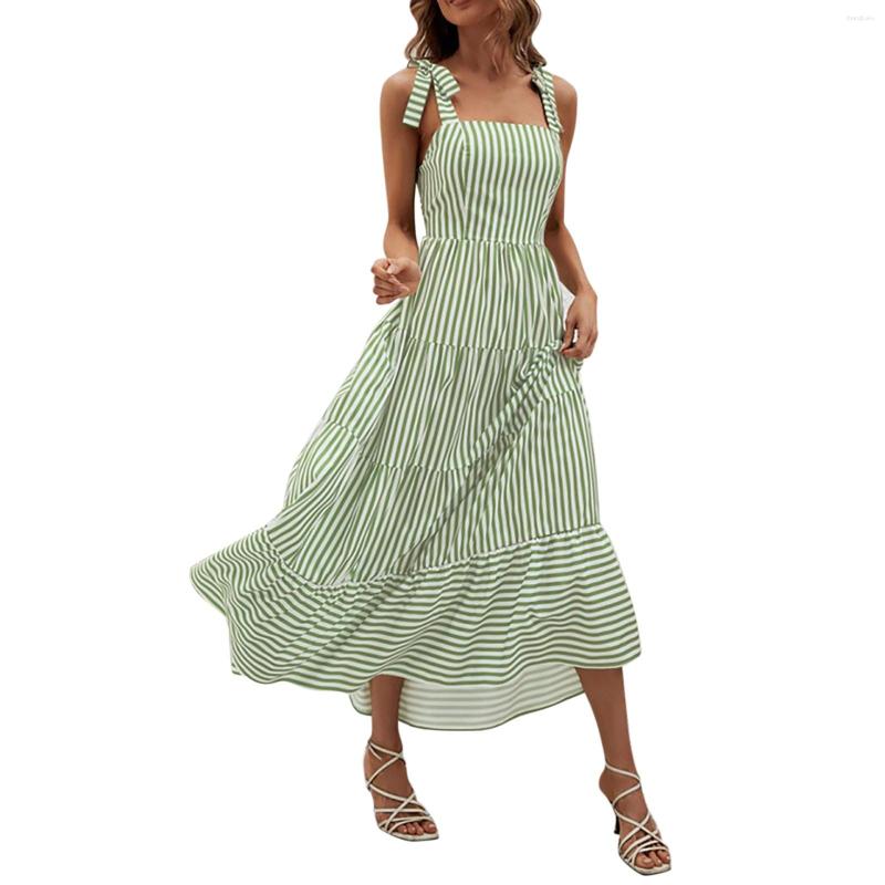 

Casual Dresses Women' Square Neck High Waist Suspender Fashion Dress, Blue